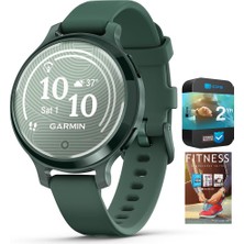 Garmin 010-02891-02 Lily 2 Active Jasper Green ile Jasper Green Silikon Band Sche ile Tech Smart Usa Fitness & Wellness Suite ve 2 Yr Cps Geliştirilmiş Koruma Paketi