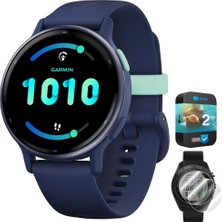 Garmin 010-02862-12AKTIF 5 Fitness, Donanma | Resmi Abd Ortak Modeli | Deco Essentials 2pack Ekran Koruyucu ve 2 Yr Cps Geliştirilmiş Koruma Paketi