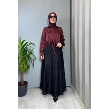 Clande Güpürlü Etek Siyah 2601-2000