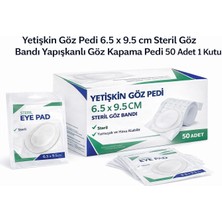 Karahanbey Yetişkin Göz Pedi 6.5 x 9.5 cm Steril Göz Bandı Yapışkanlı Göz Kapama Pedi 50 Adet 1 Kutu