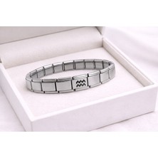 Karahanbey Çelik Nomination Bileklik Kova Burcu | Paslanmaz Çelik Burç Bilekliği | Özgün Tasarım