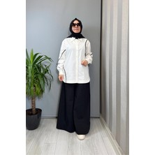 Clande Biye Detaylı Koton Gömlek Ekru 2601-3023