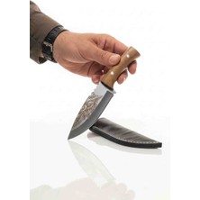 Mertcan Knife 17 cm Kurt Baskılı Outdoor Av ve Kamp Bıçağı Mutfak Bıçağı Çakı