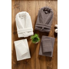 Mürdüm Home Sare 6 Parça Aile Bornoz Takımı - %100 Pamuk, Lüks, Jakarlı Bornoz Seti, Hediyelik, Çeyizlik