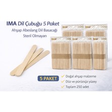 Karahanbey Ima Dil Çubuğu 50 Adet Ahşap Abeslang Steril Olmayan Tahta Dil Basacağı 5 Paket