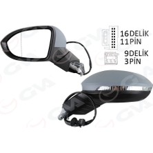 GVA DIŞ DİKİZ AYNASI SOL ELEKTRİKLİ ISITMALI SİNYALLİ ASTARLI HAFIZALI KÖR NOKTALI ASFERİK VW GOLF