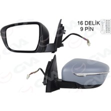 GVA DIŞ DİKİZ AYNASI SOL QASHQAI 2013 ELEKTRİKLİ ISITMALI KATLANIR SİNYALLİ ASTARLI KONVEKS 96302