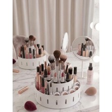 Aplus design Makyaj Masası ve Ofis Için Bölmeli Masaüstü Düzenleyici - Fırça ve Ruj Organizeri - Makyaj Organizeri - Organizer - Beyaz