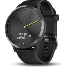 Garmin Vıvomove Hr, Erkekler ve Kadınlar Için Hibrit, Black Silikon Band ile Siyah, Büyük