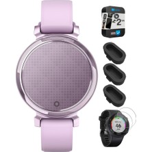 Garmin 010-02208-01 Lily 2 Metallic Lilac ile Lilac Silikon Dust Cover 3 Pack, Tempered Glass Ekran Koruyucu 2 Pack ve 2 Yr Cps Geliştirilmiş Koruma Paketi