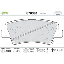 Valeo Arka Fren Balata Hyundaı Accent Blue 1.4l 1.6l Benzınlı 10- 1.6l Crdı Dızel 10- / Elantra 1.6l