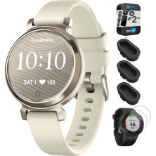 Garmin 010-02208-00 Lily 2 Cream Gold With Coconut Silikon Toz Cover 3 Pack, Tempered Glass Ekran Koruyucu 2 Pack ve 2 Yr Cps Geliştirilmiş Koruma Paketi