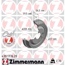 Zimmermann Arka Kampana Astra F 1.4ı-1.6ı 1991-1998 Kadett 1979-1991 228X200X38X100X56 4dl 568053 (2 Adet)