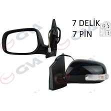 GVA DIŞ DİKİZ AYNASI SOL COROLLA 2008 ELEKTRİKLİ ISITMALI KATLANIR SİNYALLİ ASTARLI KONVEKS 7 FİŞ