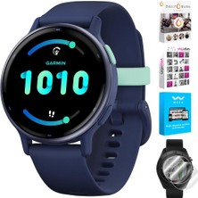 Garmin 010-02862-12AKTIF 5 Fitness, Donanma | Resmi Abd Ortak Modeli | Deco Essentials 2pack Ekran Koruyucu ve Tech Smart Usa Fitness & Wellness Suite