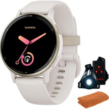 Garmin 010-02862-11AKTIF 5 Fitness, Ivory Sche With Workout Soğutma Sport Havlu ve Deco Essentials Wearable Commuter Front And Arka Safety Light