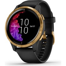 Garmin 010-02173-31 Venu, Gps, Bright Touchscreen, Özellikler Müzik, Body Energy Watch, Animation Workouts, Pulse Ox Sensör ve Daha Fazlası, Black Band ile Altın