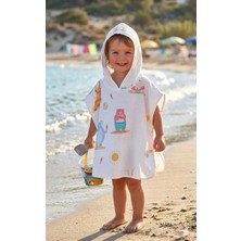 O&g Collection Summer %100 Pamuklu Çift Katlı Organik Bebek Müslin Panço (1-2 Yaş) / Havlu / Bornoz / Deniz