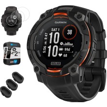 Garmin 010-02934-00 Instinct 3-45 mm Açık Gps Solar Black With Black Band Sche With Silikon Dust Cover 3 Pack, Ekran Koruyucu 2pack ve 2 Yr Cps Geliştirilmiş Koruma Paketi