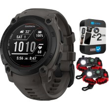 Garmin 010-02933-00 Instinct E 45MM Rugged Açık Gps 7/24 Sağlık Izleme (Charcoal) Sche ile 2 Yıl Cps Koruma Paketi + Deco Essentials 2pack Taktik Acil Ayakkabı W/sos LED