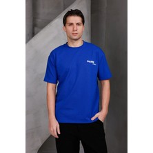 Dark Moda Erkek Baskılı Oversize Bisiklet Yaka 2 Iki Iplik Kompakt T-Shirt