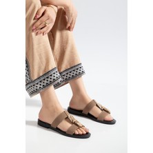 Suins Shoes Suins Ashley Model Çift Bantlı Süet Terlik