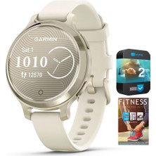 Garmin 010-02891-00 Lily 2 Active Ay Gold With Bone Silikon Band Sche With Tech Smart Usa Fitness & Wellness Suite ve 2 Yr Cps Geliştirilmiş Koruma Paketi