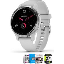 Garmin 010-02429-02 Venu 2s Fitness Silver Bezel ile Mist Gray Silikon Band Sche ile Tech Smart Usa Fitness & Wellness Suite ve 1 Yr Cps Geliştirilmiş Koruma Paketi