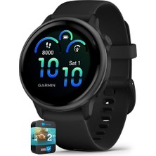 Garmin 010-02985-00 Vıvoactıve 6 Health And Fitness Gps Black With Silikon Band 2 Yr Cps Geliştirilmiş Koruma Paketi