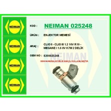 Bescher Enjektor Memesi Clıo 2 - Clıo 3 1.2 165 R19 - Megane 1 1.6 85 K7M 2 Delik 8200025248