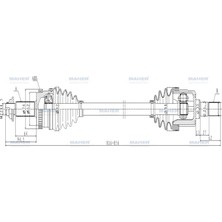 Maher AKS KOMPLE ARKA 9-35 2010-2015 / SPORTAGE 2011-2016 / DİZEL A/T SAĞ ABSLİ 48 DİŞ 816MM 49601 2Y000