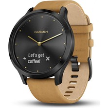Garmin Vivomove Hr, Erkekler ve Kadınlar Için Hibrit, Onyx Black ile Işık Tan Suede Band