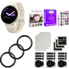Garmin Vivo 6 (Lunar Gold/bone Band) Fitness ve Wellness Plus Software ve Tempered Glass