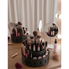 Aplus design Kademeli Çok Amaçlı Siyah Makyaj ve Masaüstü Düzenleyici - Bölmeli Organizer - Makyaj Malzemesi Düzenleyici -Ofis Düzenleyici - Siyah