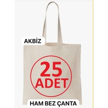 İremcee 25 Adet Ham Bez Çanta 35 x 40 Ebat Kuplu Boyamaya ve Baskıya Uygundur Plaj ve Market Çantası