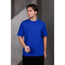 Dark Moda Erkek Basic Oversize Bisiklet Yaka 2 Iki Iplik Kompakt T-Shirt