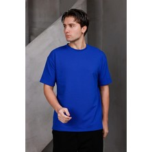 Dark Moda Erkek Basic Oversize Bisiklet Yaka 2 Iki Iplik Kompakt T-Shirt