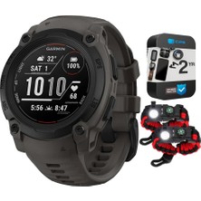 Garmin 010-02932-00 Instinct E 40MM Rugged Açık Gps7/24 Sağlık Izleme (Charcoal) Sche ile 2 Yıl Cps Koruma Paketi + Deco Essentials 2pack Taktik Acil Ayakkabı W/sos LED