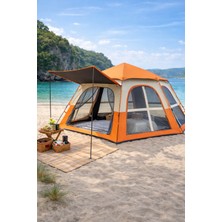 Mubx 6 Kişilik Büyük Aile Kamp Çadırı Otomatik 280X240X155 cm Su Geçirmez Tente Gölgelikli
