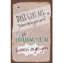 tp Retro Vintage 5 mm Ahşap Üzerine Deli Gibi Temalı Poster Tablo 20X30 cm