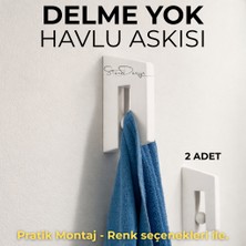 Stera Design Yapışkanlı Havlu Askısı 2’li Set – Delme Gerektirmez, Pratik Montaj, Modern Duvar Askılığı