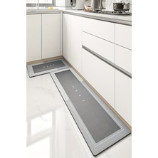 Visluna Kaydırmaz Taban Gri Mutfak Banyo Paspası Dijital Baskı 50X120 cm Tekli Ürün