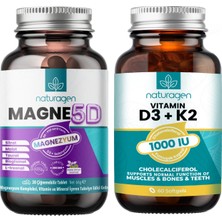 Naturagen MAGNE5D Magnezyum Complex 30 Çiğnenebilir Tablet - Naturagen Vitamin D3 + K2  60 Softgel
