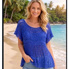 Megahan Boutıque El Örgü Delikli Ajurlu Yazlık Bluz