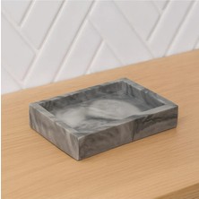 Fiyera Home Gri Beyaz Desenli Çentikli Sabunluk