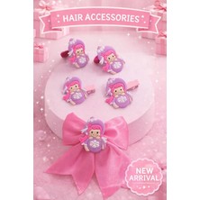 Nati Co Kız Çocuk Sevimli Melek Figürlü Pens ve Lastik Toka 5’li Set