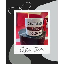 Öztu “garibanın Yüzü Gülür Mü?” Baskılı Seramik Kahve Kupası