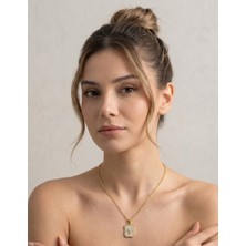 Hayal Çanta Zirkon Taşlı Kutup Yıldızı Plaka Kolye – Gold Renk