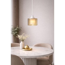 Mars Concept Modern Amber & Füme Cam Tekli Sarkıt Avize Dekoratif Mutfak & Salon Avizesi