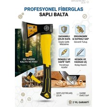 Tudor Fiberglass Saplı Kamp Baltası - Ergonomik Kaymaz Saplı Nacak El Baltası - 500 gr